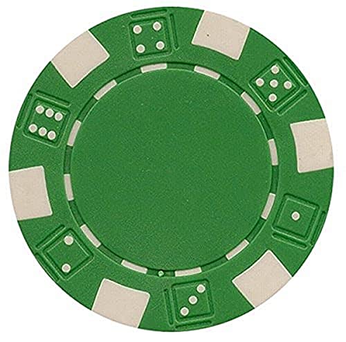 DA VINCI 50-Piece Dice Striped Clay Composite Poker Chips – 11.5g Each, 11 Color Options