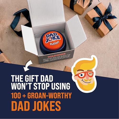 Dad Joke Button – 100+ Hilarious Pre-Loaded Jokes, Family-Friendly, Ready to Use with Batteries Included