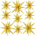 Dagelar 9-Piece Gold Star Balloon Set – Metallic Foil Spike Balloons for Parties (3x27in + 6x22in)