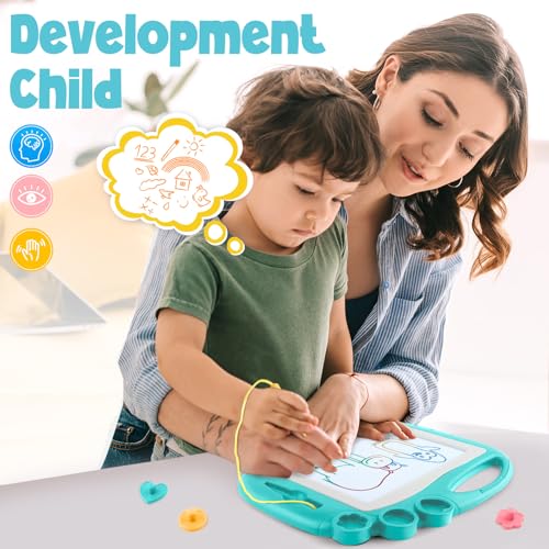 Daisiki Magnetic Drawing Board for Toddlers Ages 1-3 – Portable, Non-Toxic, with Stamps and Sliding Eraser