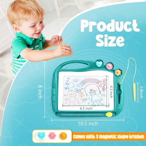 Daisiki Magnetic Drawing Board for Toddlers Ages 1-3 – Portable, Non-Toxic, with Stamps and Sliding Eraser