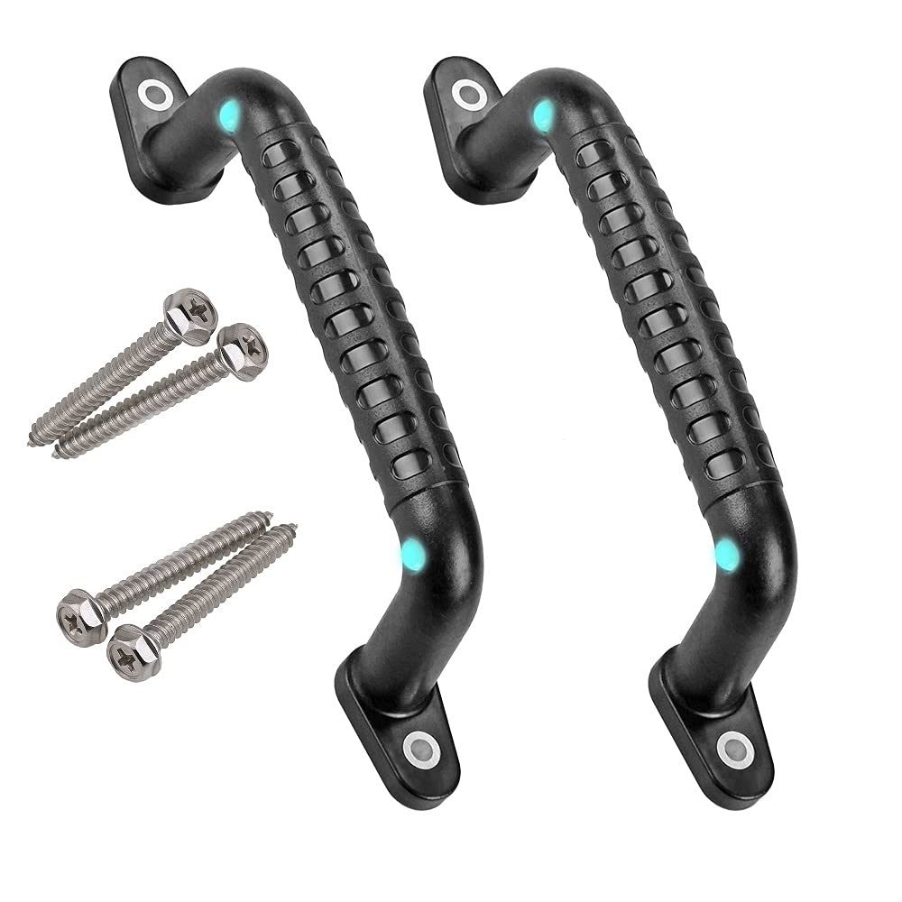 Dakzhou 2-Pack Luminous Playground Safety Handles for Bunk Beds, Treehouses, and Climbing Frames – Black, 300 lb Capacity