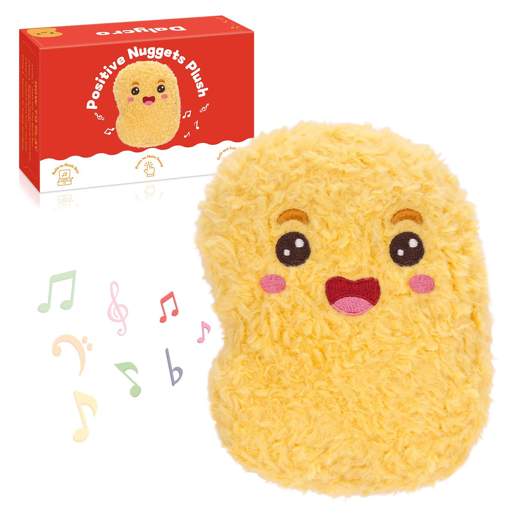 Dalycro Positive Nuggets Plush with Sound - Funny Chicken Stuffed Doll for Teens and Women, Birthday Halloween Gift