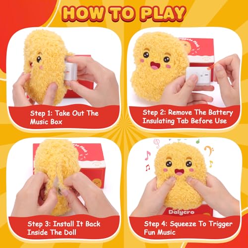 Dalycro Positive Nuggets Plush with Sound - Funny Chicken Stuffed Doll for Teens and Women, Birthday Halloween Gift