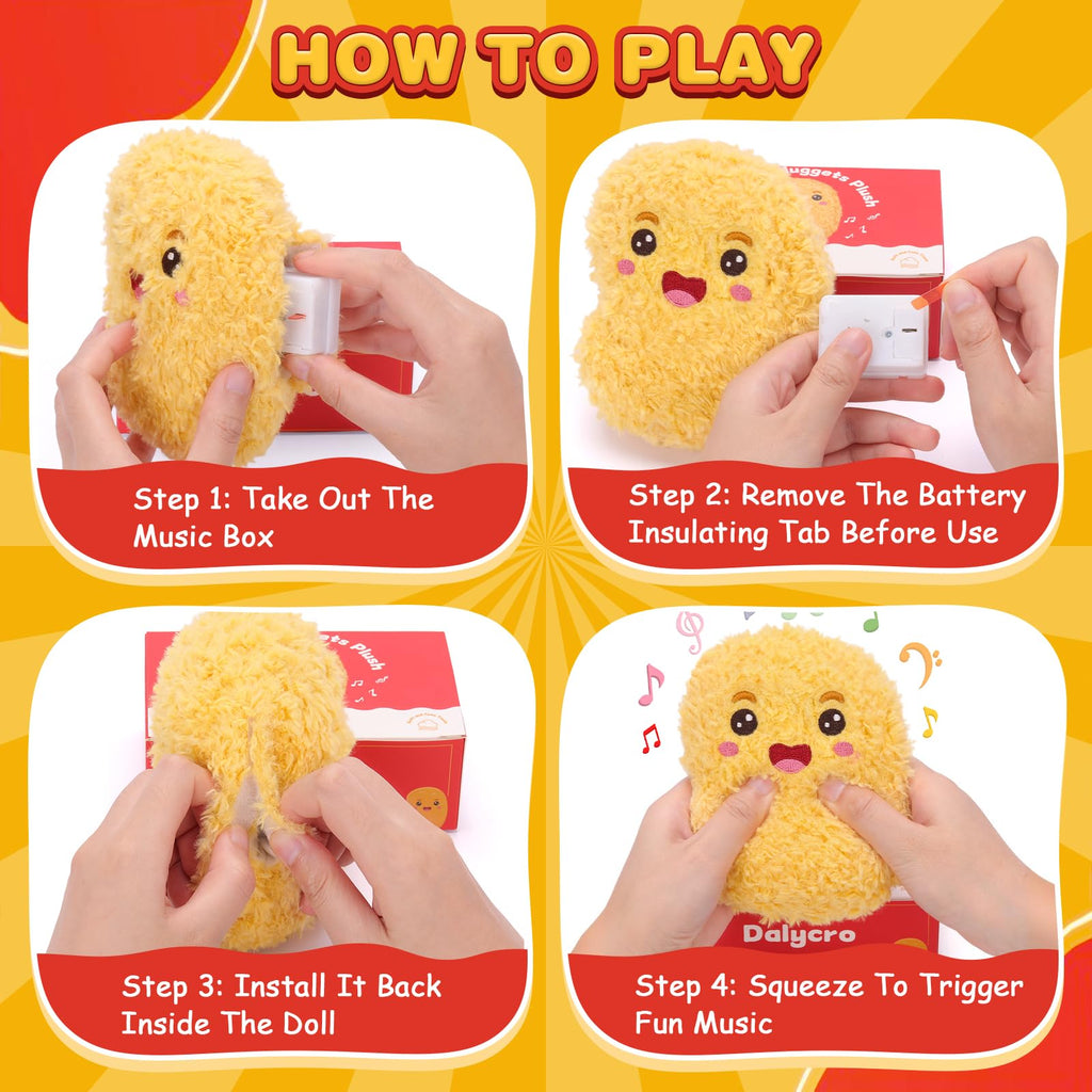 Dalycro Positive Nuggets Plush with Sound - Funny Chicken Stuffed Doll for Teens and Women, Birthday Halloween Gift
