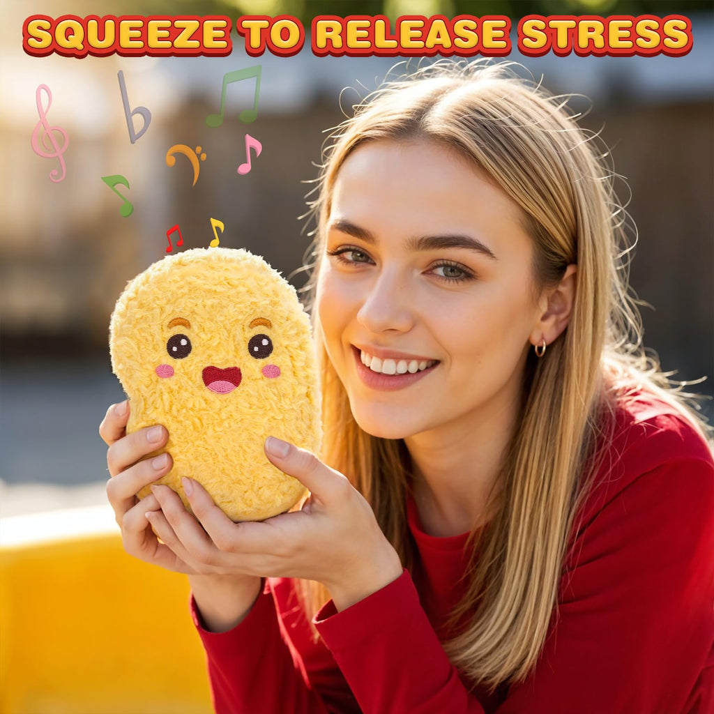 Dalycro Positive Nuggets Plush with Sound - Funny Chicken Stuffed Doll for Teens and Women, Birthday Halloween Gift