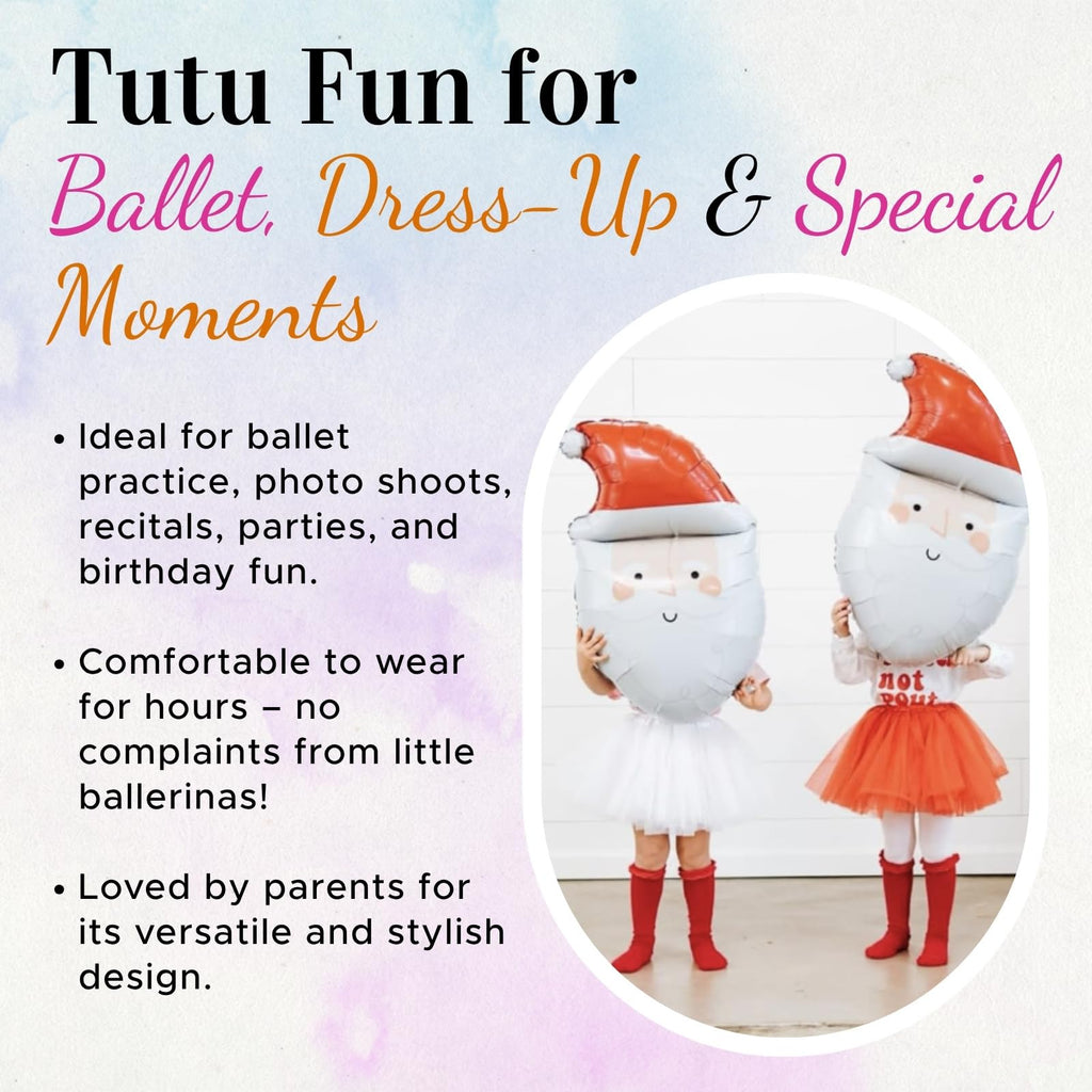 Dancina Tutu Skirt for Girls – Ages 0M to 13Y, Fluffy Tulle with Soft Elastic Waist