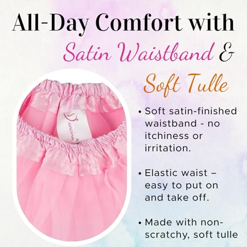 Dancina Tutu Skirt for Girls – Fluffy Tulle with Soft Elastic Waist, Sizes 0M to 13Y