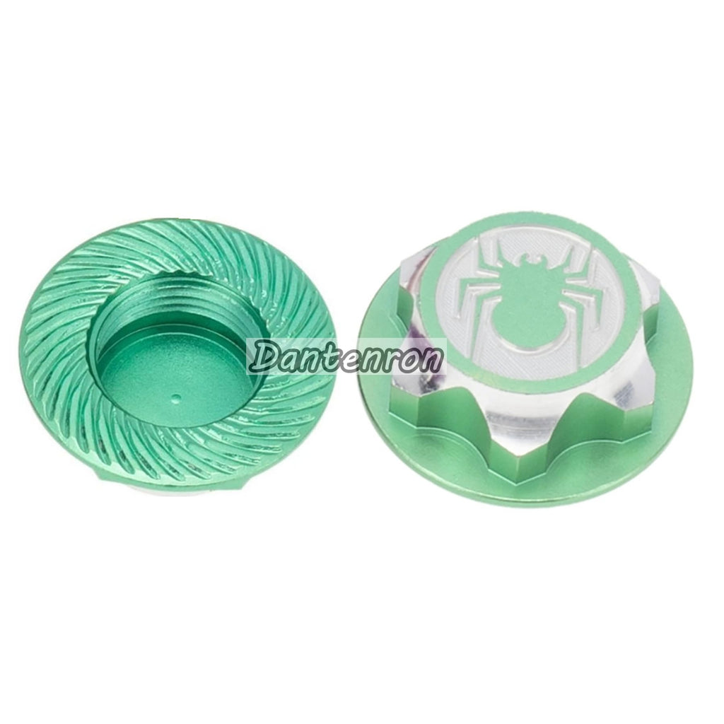 Dantenron 4PCS Green 17mm Hex Wheel Nut Dustproof Anti-Skid Mount Cap for 1/8 RC Buggy Monster Truck - CNC 6061-T6 Aluminum
