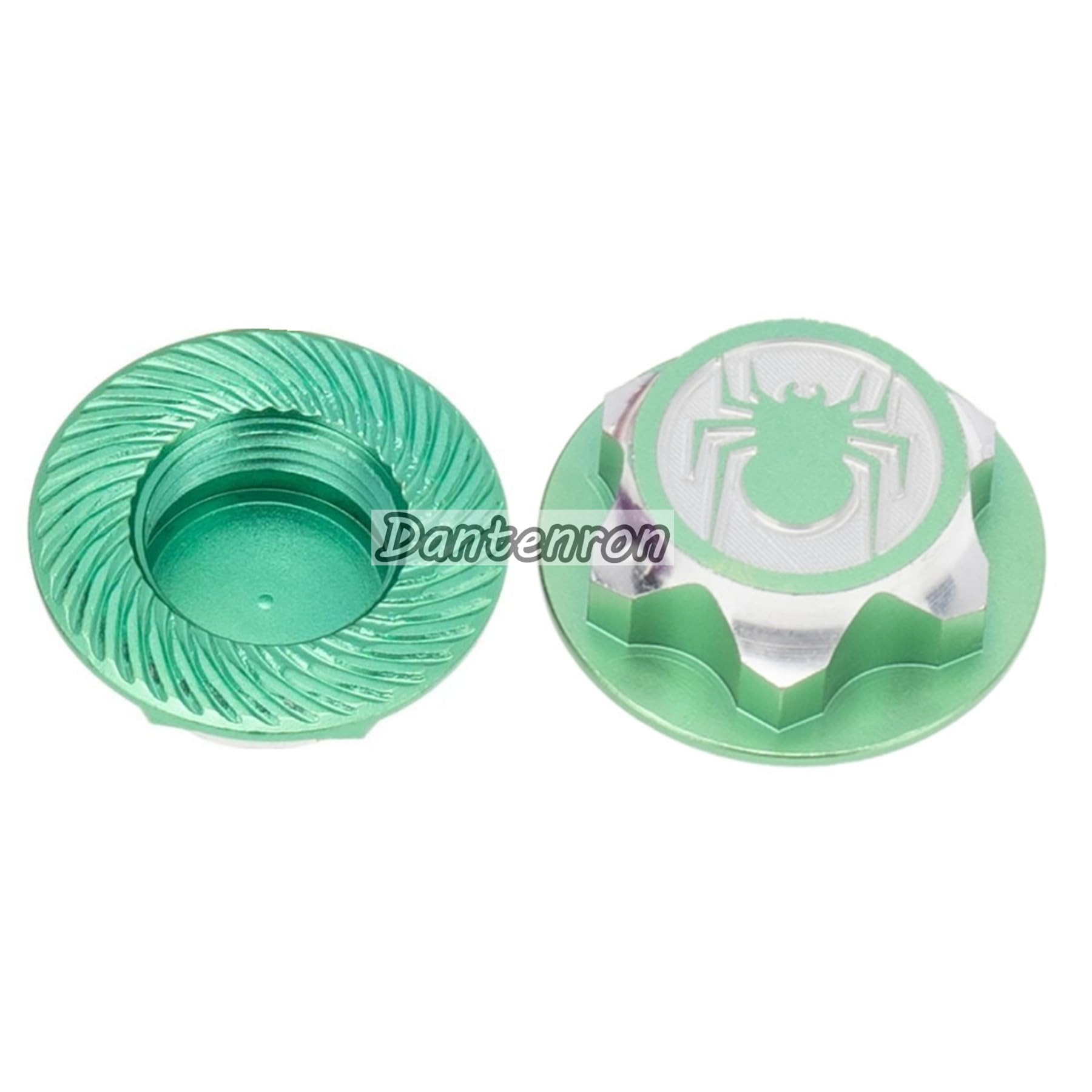 Dantenron 4PCS Green 17mm Hex Wheel Nut Dustproof Anti-Skid Mount Cap for 1/8 RC Buggy Monster Truck - CNC 6061-T6 Aluminum