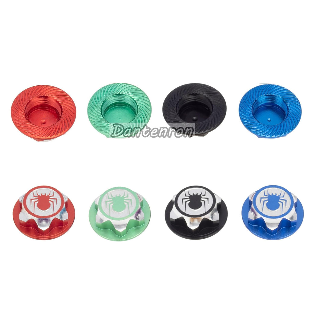 Dantenron 4PCS Green 17mm Hex Wheel Nut Dustproof Anti-Skid Mount Cap for 1/8 RC Buggy Monster Truck - CNC 6061-T6 Aluminum