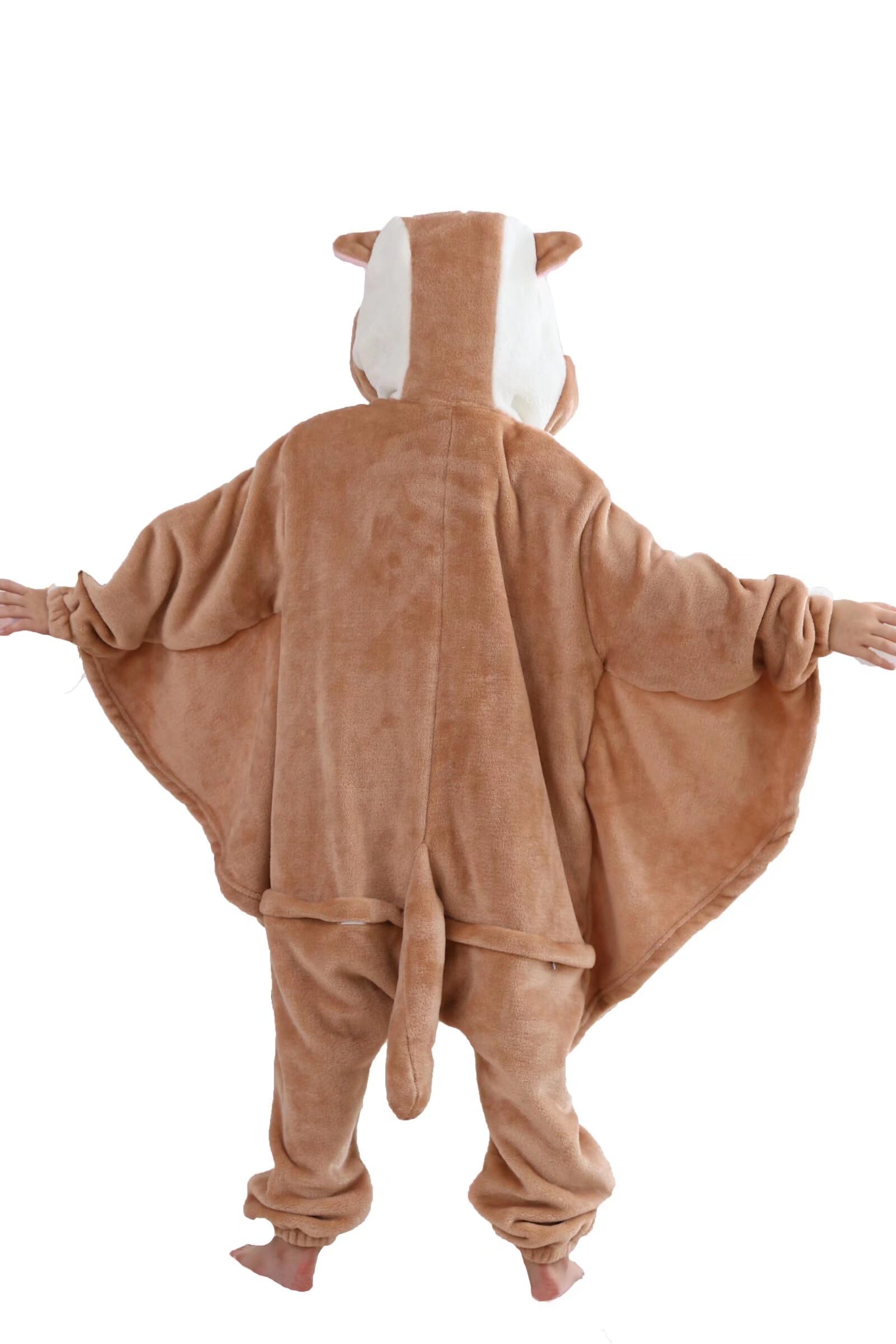 DarkCom Flying Squirrel Onesie – Flannel Animal Costume for Kids and Adults, Halloween Pajamas
