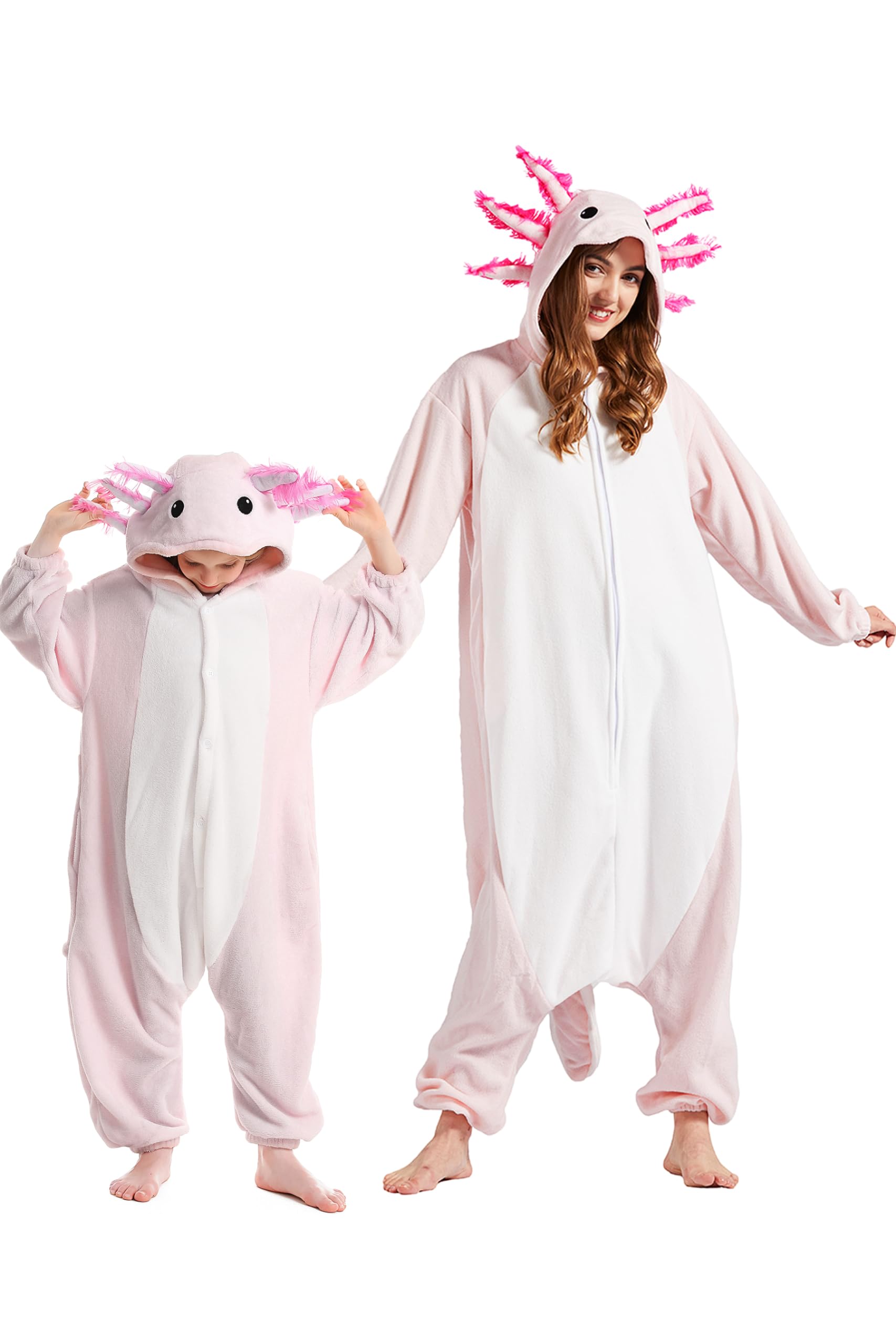 DarkCom Kids Animal Onesie – Axolotl Cosplay Halloween Costume & Christmas Pajamas