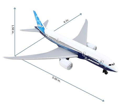 Daron Boeing 787 Die-Cast Metal Airplane Model – 5.75-Inch Toy with Rolling Wheels, Ages 3+
