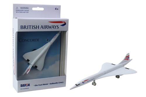 Daron British Airways Concorde Die-Cast Toy Plane, 5.75-Inch, White