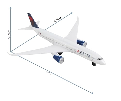 Daron Die-Cast Delta Air Lines Airbus A350 Model Airplane - 5.75" Long with Rolling Wheels, Ages 3+