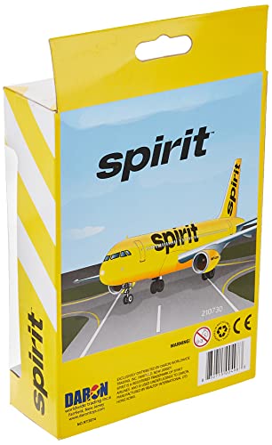 Daron Die-Cast Spirit Airlines Airplane Toy - 5.75" Metal Model with Rolling Wheels