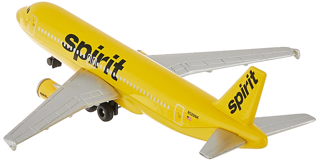Daron Die-Cast Spirit Airlines Airplane Toy - 5.75" Metal Model with Rolling Wheels