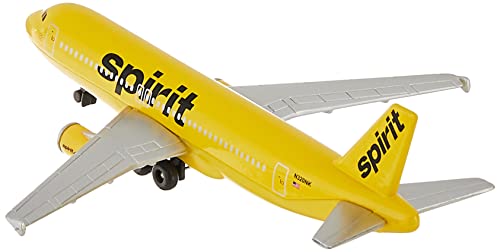 Daron Die-Cast Spirit Airlines Airplane Toy - 5.75" Metal Model with Rolling Wheels