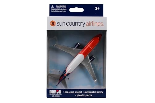 Daron Sun Country Airlines Die-Cast Plane - 5.5 Inch Toy Airplane for Kids Ages 3+
