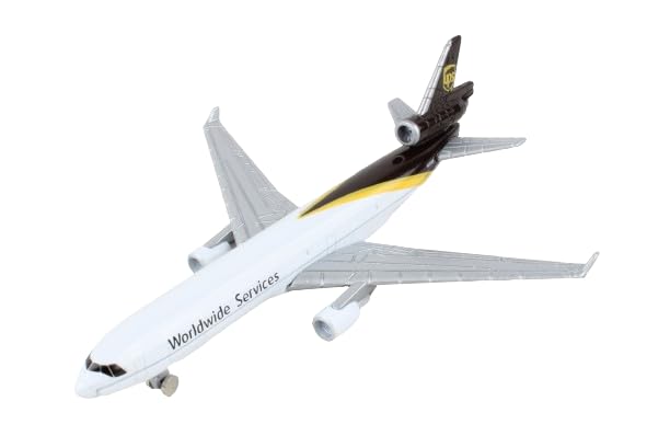 Daron UPS MD-11 Die-Cast Metal Toy Airplane – 5.75-Inch Model with Rolling Wheels for Kids Ages 3+