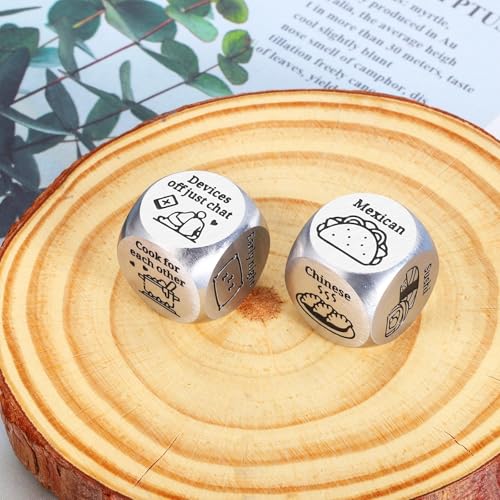 Date Night Decision Dice: Funny Food & Movie Dice for Couples, 10th Tin Anniversary Gift