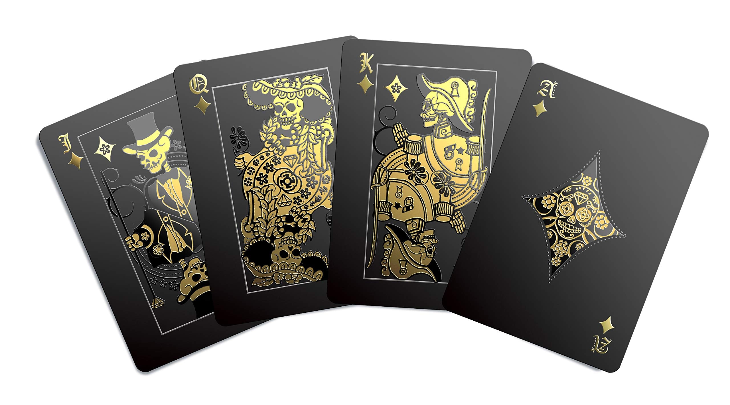 Day of the Dead Waterproof Playing Cards by Gent Supply – Black Edition with Gold & Silver Accents