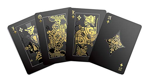 Day of the Dead Waterproof Playing Cards by Gent Supply – Black Edition with Gold & Silver Accents