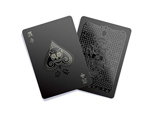 Day of the Dead Waterproof Playing Cards by Gent Supply – Black Edition with Gold & Silver Accents