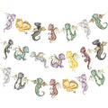 DazzleDaisy Watercolor Dragon & Knight Banners – 2-Piece Gold Foil Cutout Party Décor