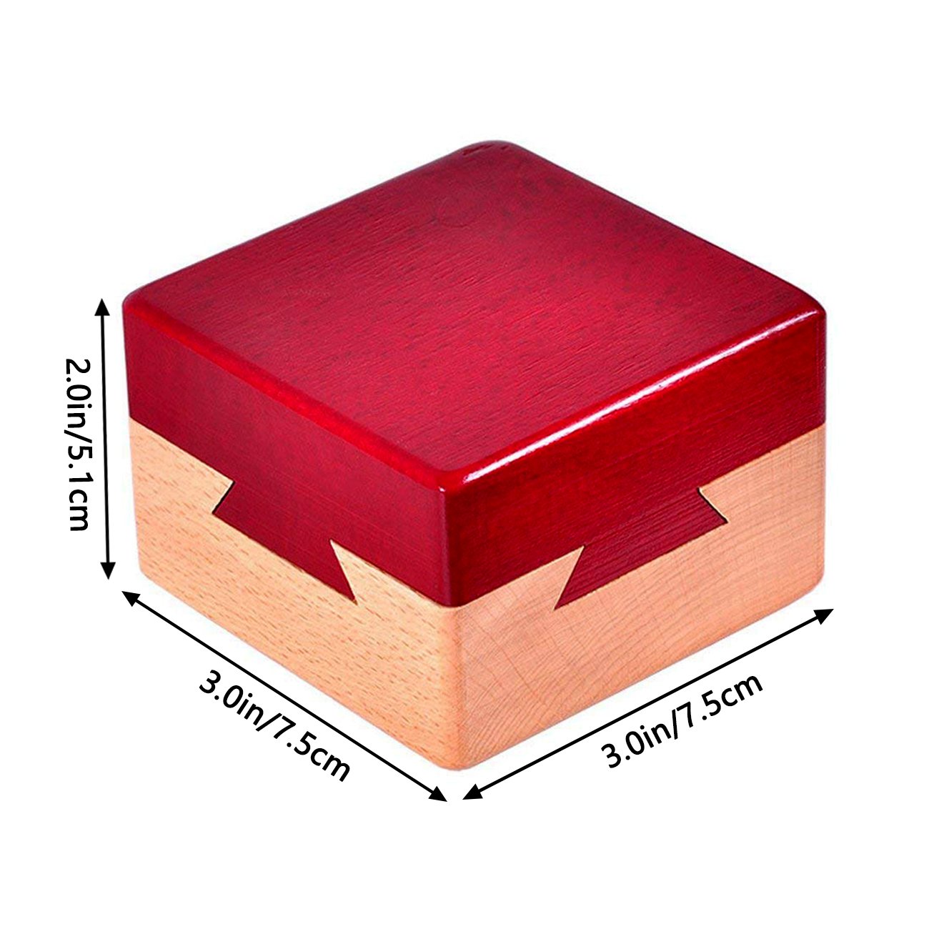 DC-BEAUTIFUL Impossible Dovetail Box – Mini Wooden Brain Teaser Puzzle Box