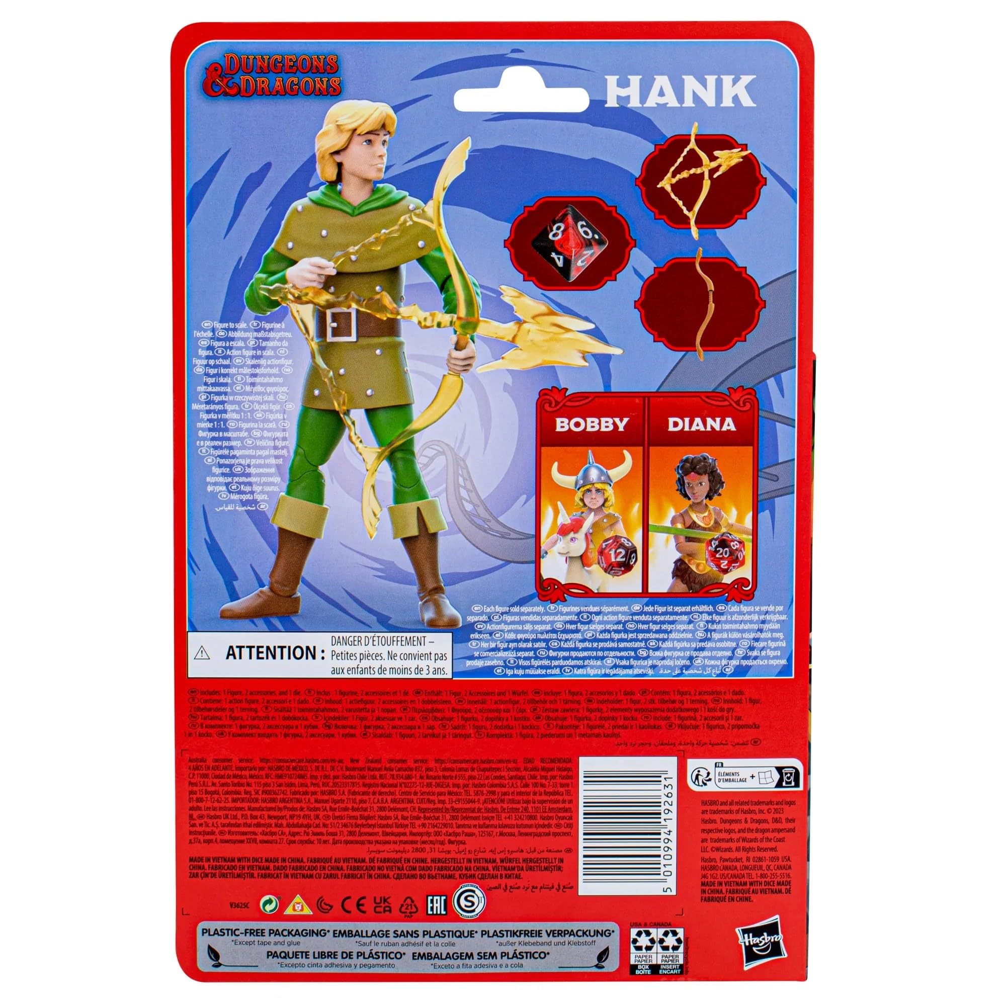 D&D Cartoon Classics Hank the Ranger Action Figure 6-Inch Scale with Exclusive d8