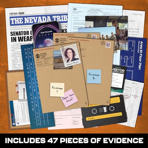 Death at Area 51 – Cold Case Murder Mystery Game for Adults with 47 Evidence Pieces