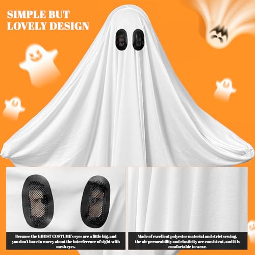 DECEED Unisex Child Ghost Costume – White Ghost Cloak for Halloween, Ages 3+