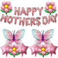 DECGOL Mother's Day Balloon Set – 16" Banner, 18" Stars, Sunflowers & Butterfly Balloons with Ribbon