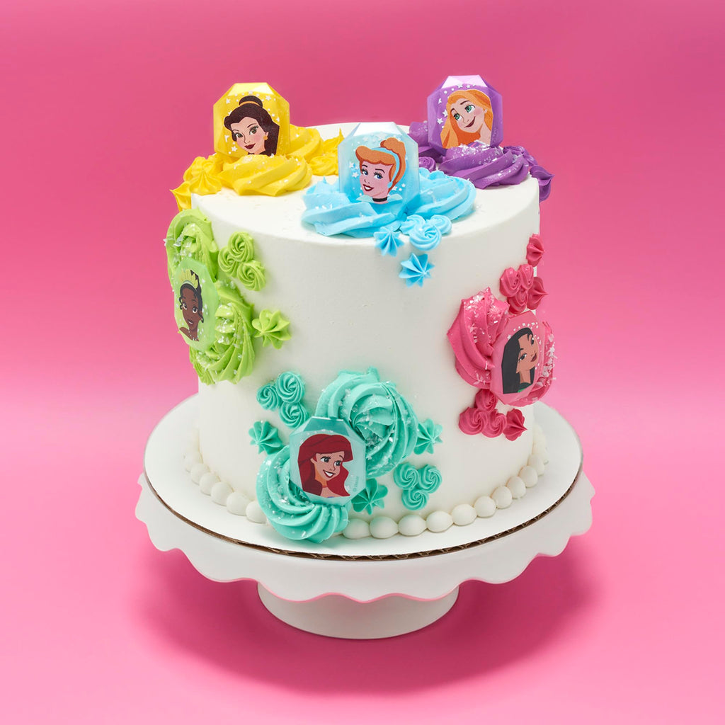 DecoPac Disney Princess Gemstone Rings - 24 Pack Cupcake Toppers with Mulan, Cinderella, Tiana, Belle, Rapunzel, Ariel