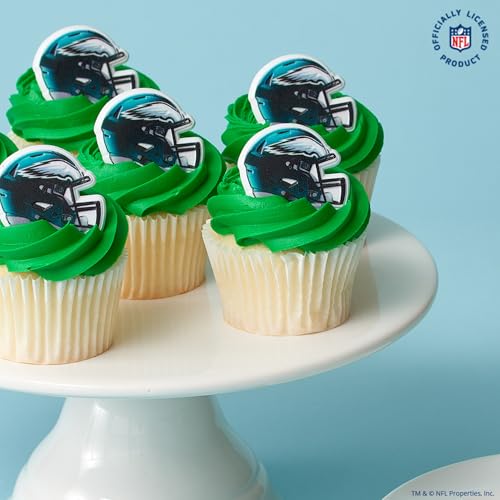 DecoPac Philadelphia Eagles Helmet Rings – 24 Officially Licensed Cupcake Toppers