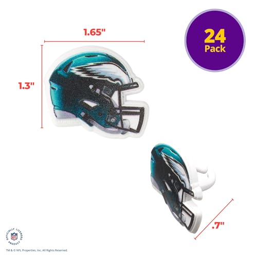 DecoPac Philadelphia Eagles Helmet Rings – 24 Officially Licensed Cupcake Toppers