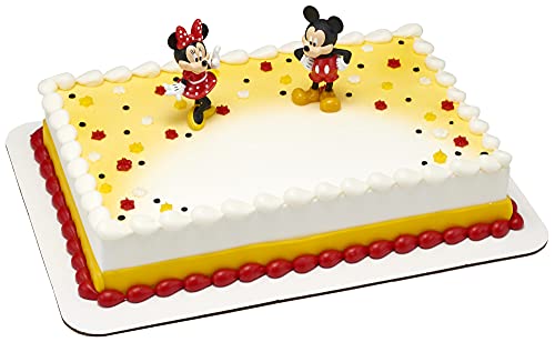 DecoSet Disney Mickey Mouse and Minnie Mouse Cake Topper, 2-Piece Set - Food-Safe Plastic