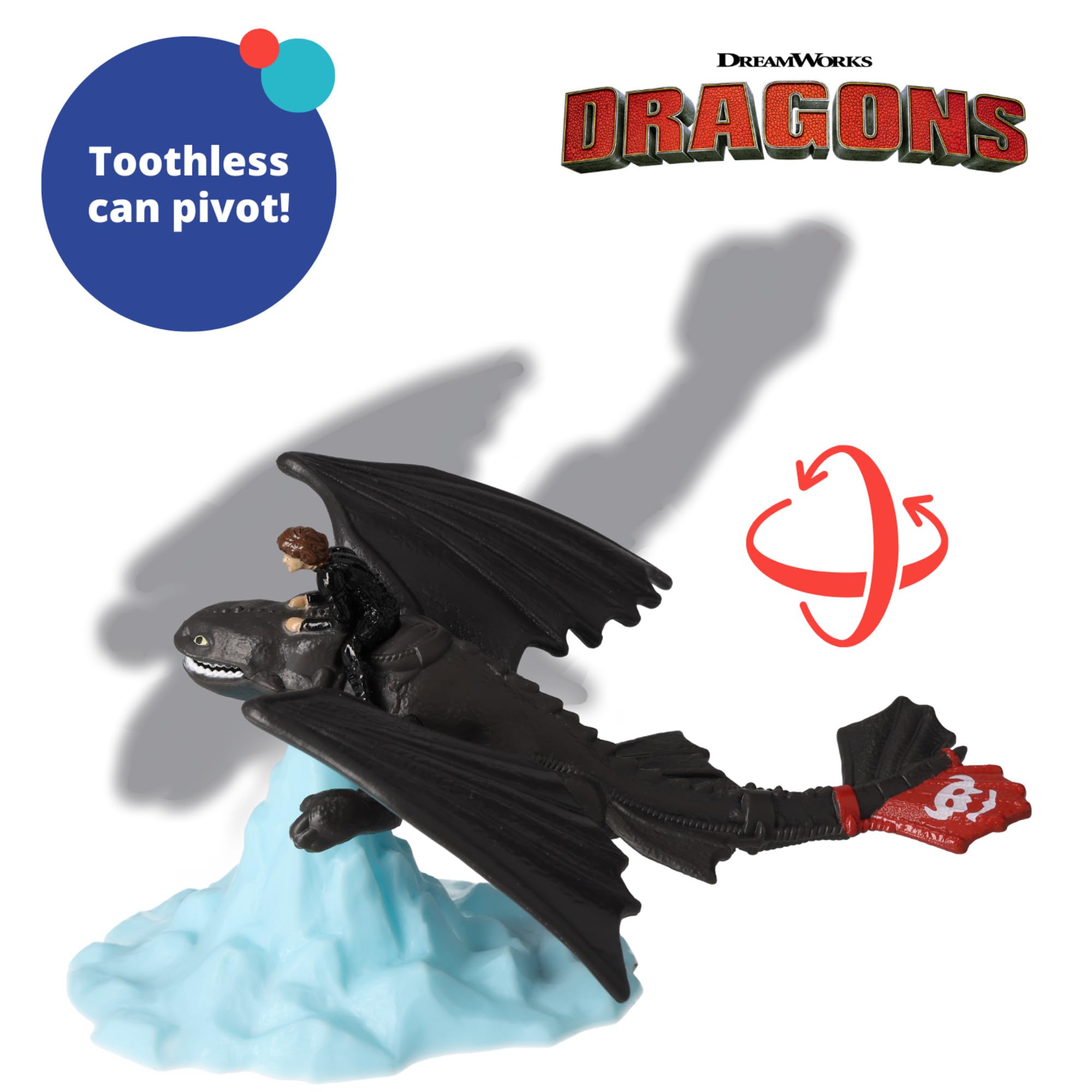 DecoSet How To Train Your Dragon Cake Topper – Hiccup & Toothless Figurines with Background Pic for Birthday Cakes