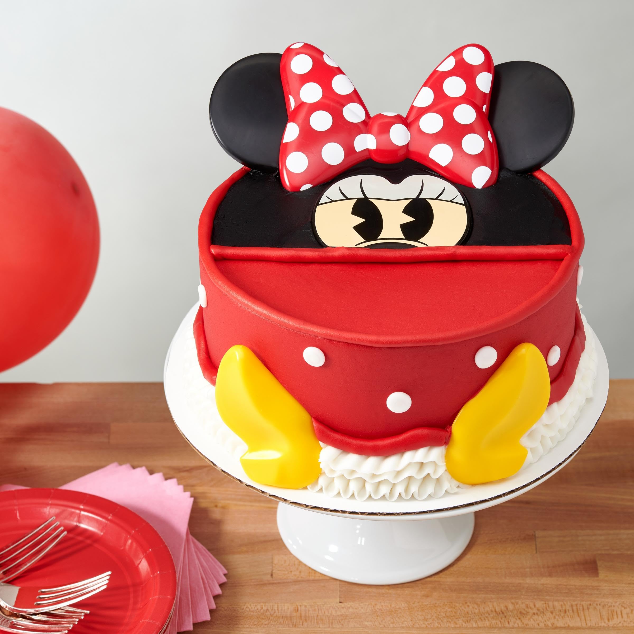 Decoset Minnie Mouse Cake Topper - 6-Piece Reusable Plastic Decoration by DecoPac