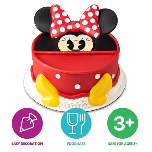 Decoset Minnie Mouse Cake Topper - 6-Piece Reusable Plastic Decoration by DecoPac