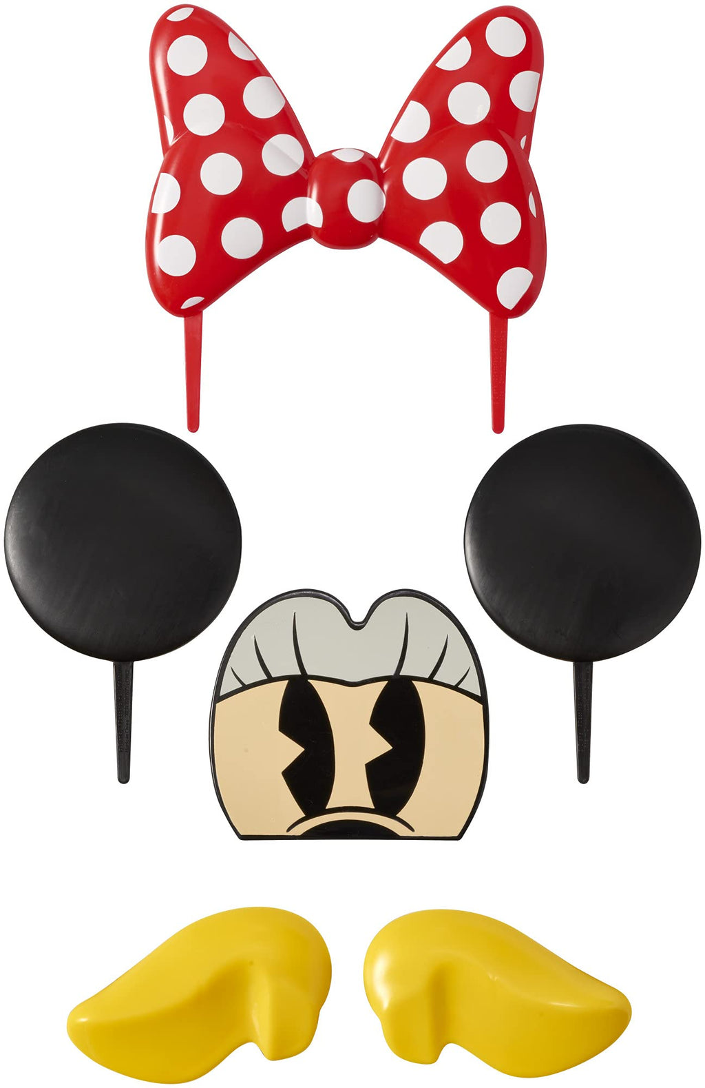 Decoset Minnie Mouse Cake Topper - 6-Piece Reusable Plastic Decoration by DecoPac