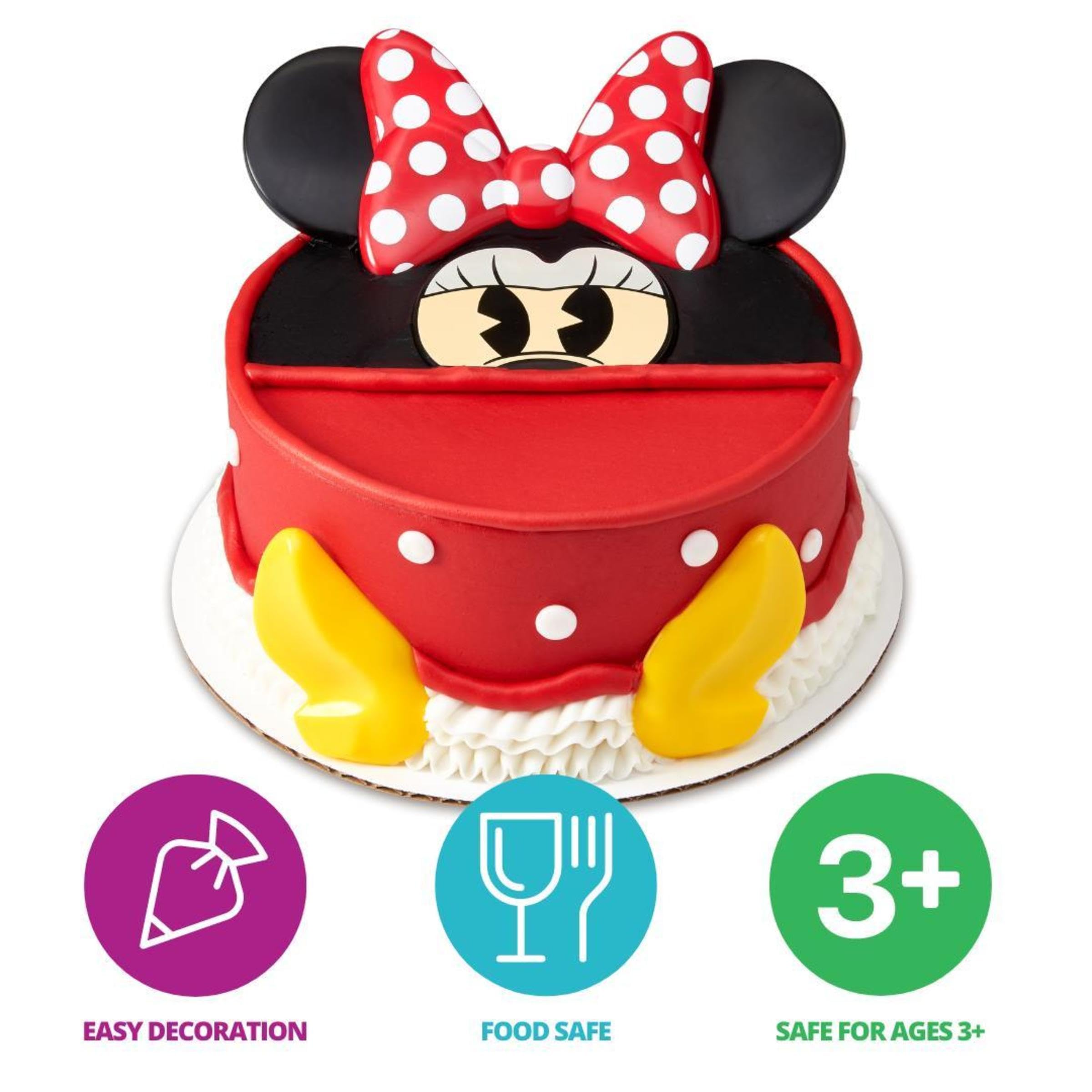 Decoset Minnie Mouse Cake Topper - 6-Piece Reusable Plastic Decoration by DecoPac