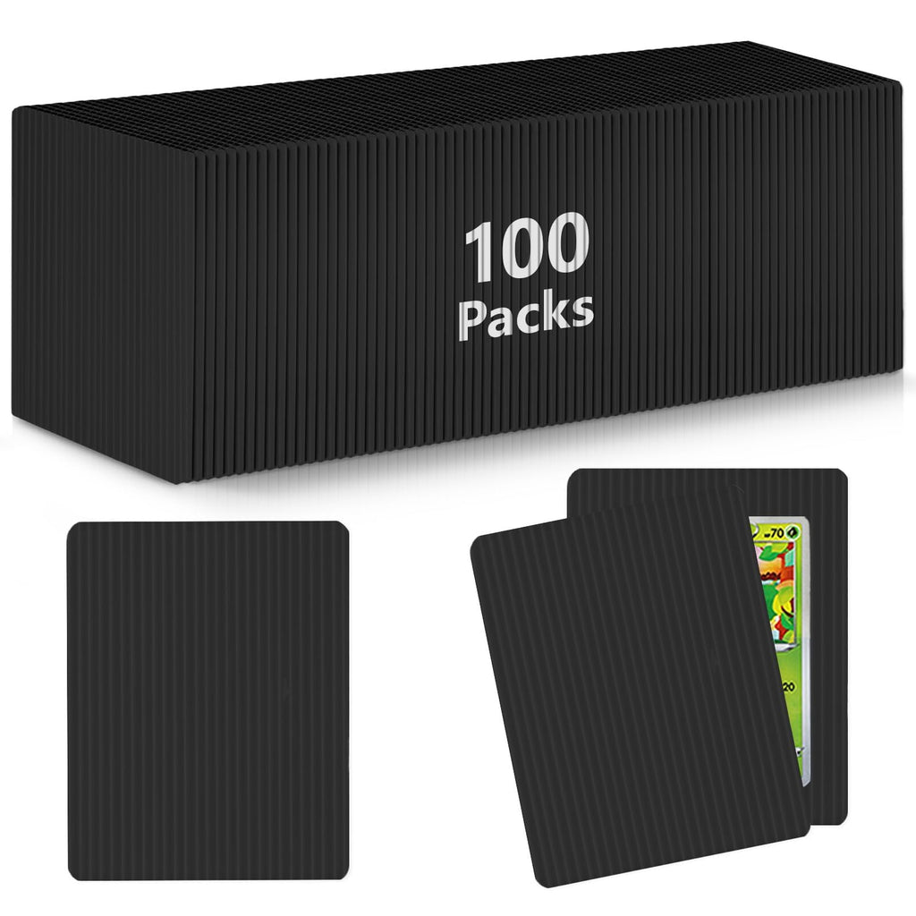 DEDC 100-Pack Trading Card Shipping Protectors (Black) – Waterproof, Scratch-Resistant Card Protectors for Top Loaders & Semi-Rigid Holders