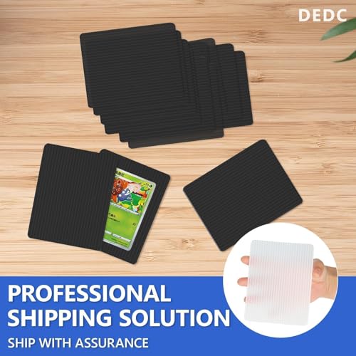 DEDC 100-Pack Trading Card Shipping Protectors (Black) – Waterproof, Scratch-Resistant Card Protectors for Top Loaders & Semi-Rigid Holders