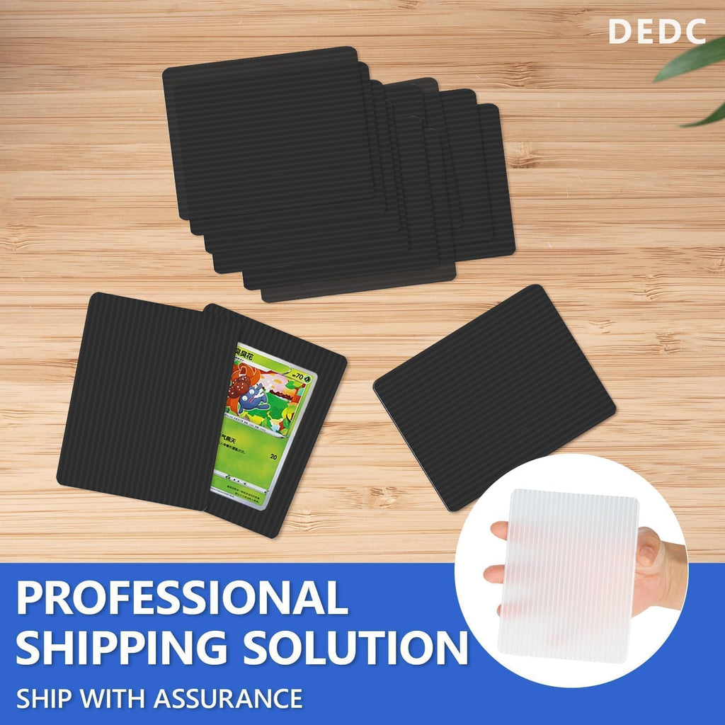 DEDC 100-Pack Trading Card Shipping Protectors (Black) – Waterproof, Scratch-Resistant Card Protectors for Top Loaders & Semi-Rigid Holders