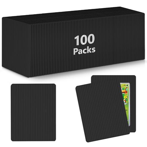 DEDC 100-Pack Trading Card Shipping Protectors (Black) – Waterproof, Scratch-Resistant Card Protectors for Top Loaders & Semi-Rigid Holders