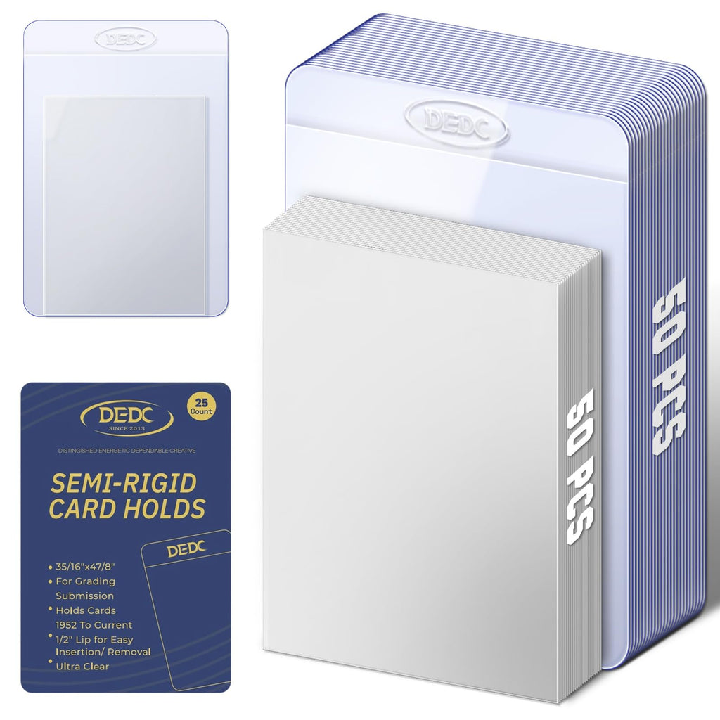 DEDC 100ct Card Sleeves Set: Semi-Rigid Holders and Penny Sleeves for Trading Card Protection