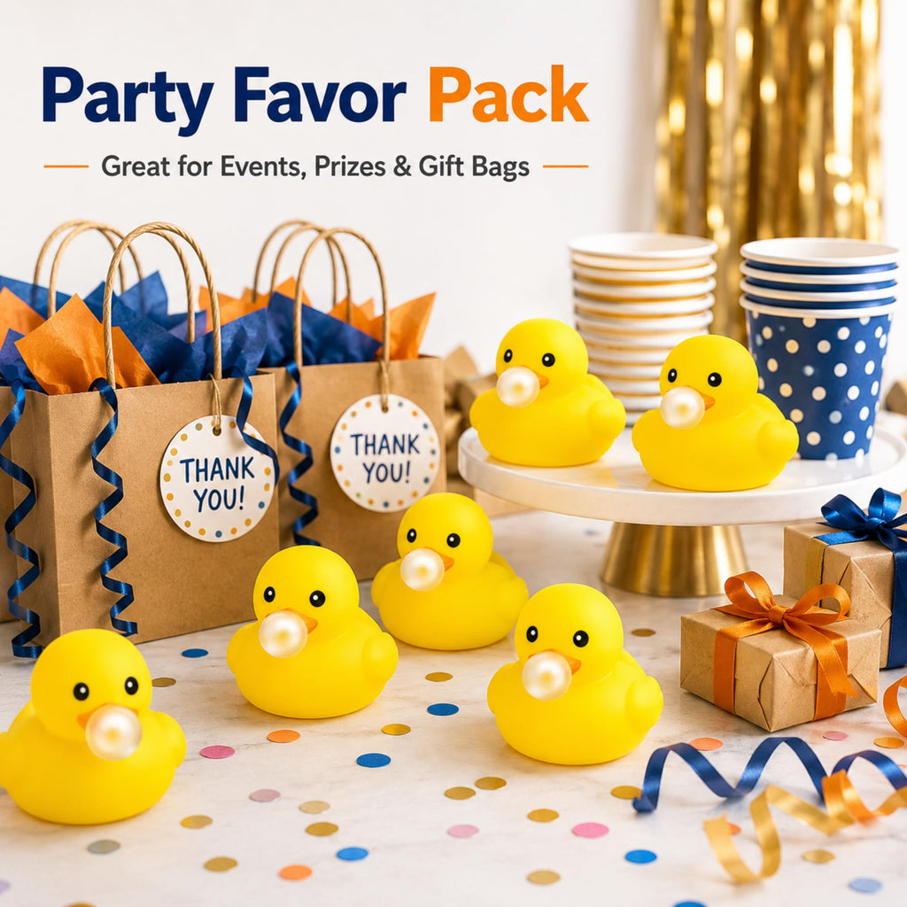 DEEKIN 24 Pack Funny Yellow Rubber Ducks 2.2 Inch with Bubble Mouth - Cruise Party Favors & Gag Gifts